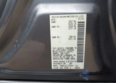 2016 Nissan Altima 2.5 S from USA, damaged, VIN 1N4AL3AP6GC195979